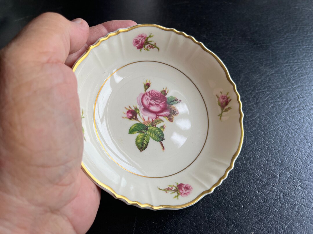 Syracuse Victorian Rose Fruit/berry Bowl 5” Set of 5 Gold Rim Roses Are ...