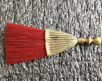 Vintage Small Brush/Broom 3 1/4” Red Bristles      H862