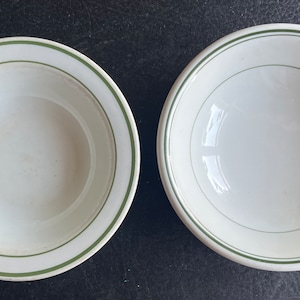Commercial Bowls Two Old Railroad China Green Stripe  B23