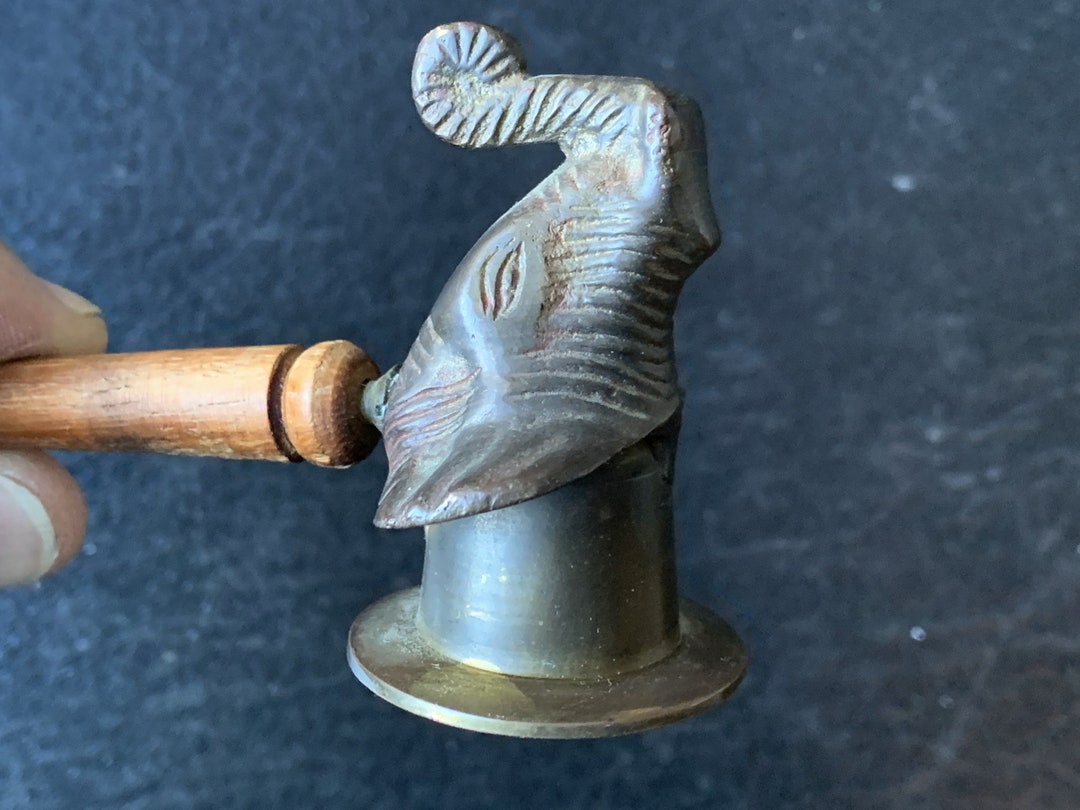 Elephant Head Brass Candle Snuffer Wooded Handle About 12 5/8 B25 Etsy