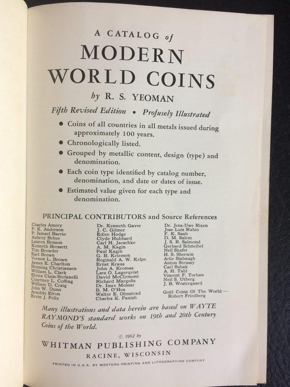 Vintage Coin Book: A Catalog of Modern World Coins, 5th Edition - Etsy