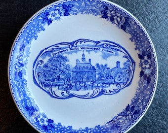 Governor’s Palace Williamsburg VA Vintage JONROTH Old English Staffordshire Ware Ceramic Plate  B26