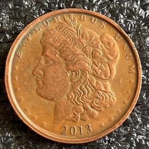 Morgan 1 Ounce Copper Art Round Eagle on Reverse USA Beautiful AVDP .999  HT951*