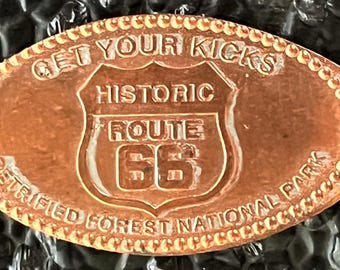 Route 66 Get your Kicks Petrified Forest National Park elongated penny Rolled Penny HT11754
