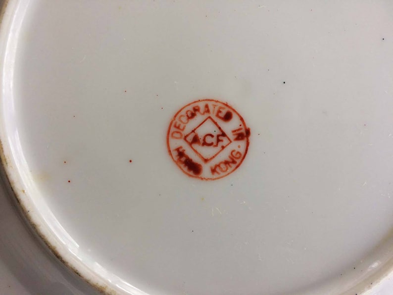 Rose Canton hand painted Vintage side plates 8 18\u201d lots of gold work very special and attractive gold medallion