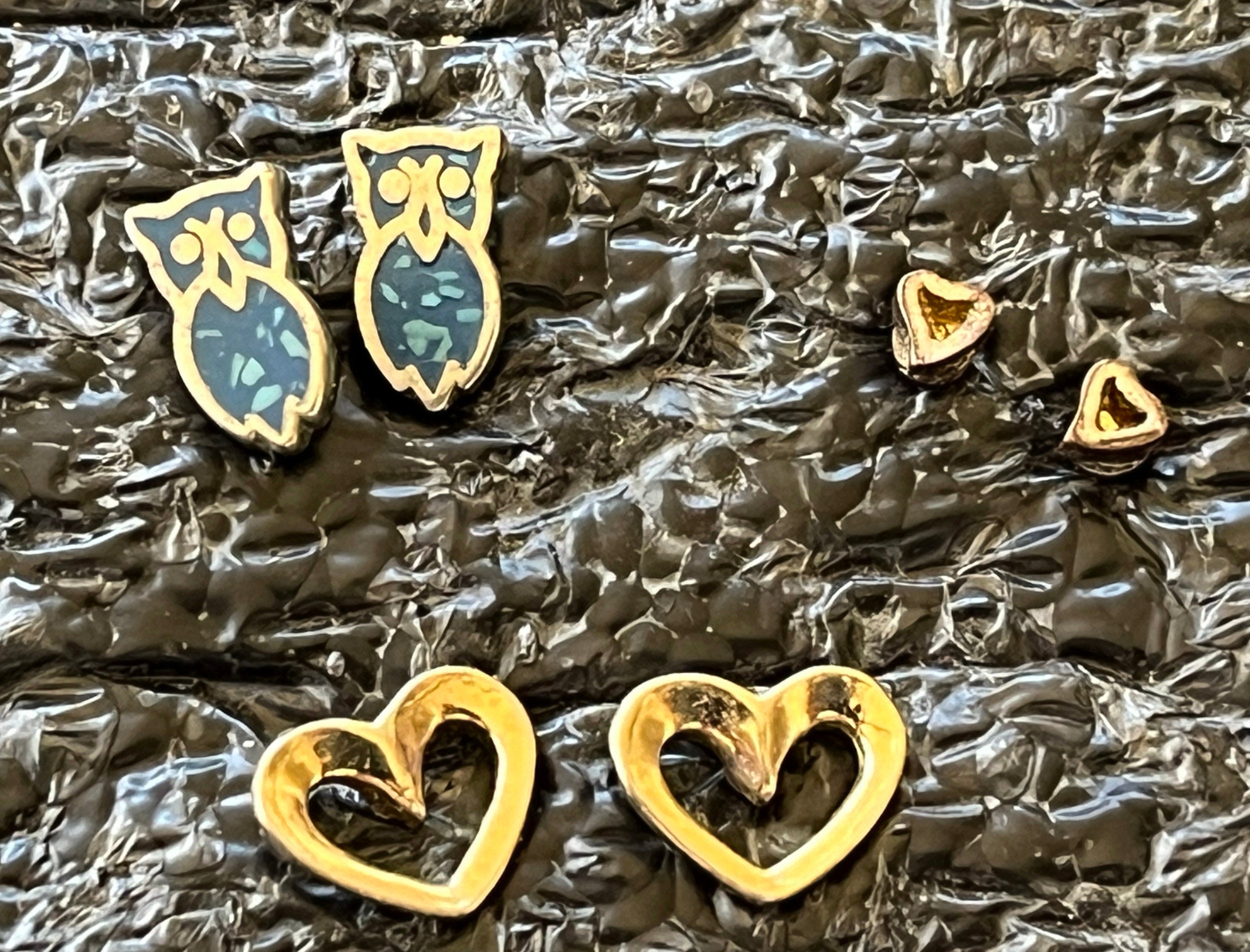 Mini Earrings Micro Mini Earrings Owls and Hearts   H651