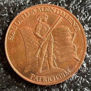 Second Amendment Patriotism Eagle on Reverse 1 ounce copper Art Round Beautiful AVDP .999 Copper Large Coin CT CT954*