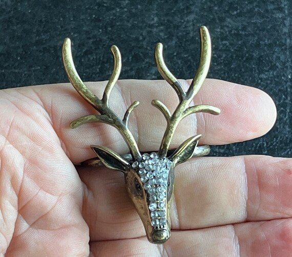 Ultimate Stag Deer Head Antlers Ring Two Finger R… - image 6
