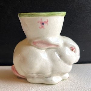Artisan Bunny Rabbit Egg Cup Signed  B22