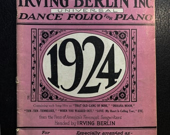 Irving Berlin Dance Folio for the Piano Special Edition 1924
