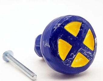 X-Men Logo Drawer Knob Marvel Superhero Cabinet Pull Round X Icon Knob Multiple Colors
