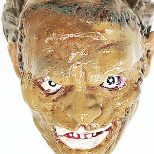 Bouton de tirage de caractère Leatherface - Visage en cuir Massacre à la tronçonneuse au Texas Masque de film d'Halloween effrayant Bouton de meuble pour film d'horreur