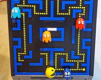 Pac-Man + Ghost / Scared Ghost Furniture Knobs - video game decor compatible w/ cabinets closets cupboards dressers drawers & more