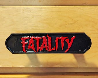 FATALITY Horizontal Pull Handle | Mortal Kombat Inspired Cabinet Hardware | Black & Red Video Game Decor