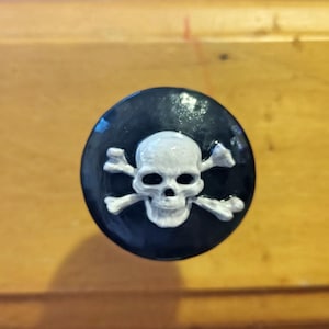 Skull & Crossbones Embossed Knob - Skull x Bones Secret Society Decor Skeleton kitchen cabinet pull dresser drawer knob Goth Halloween Decor
