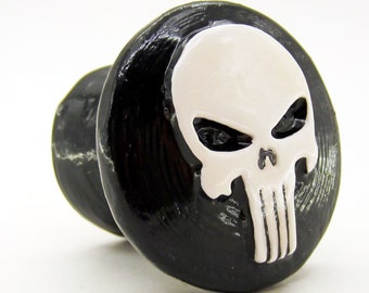 The Punisher Furniture Knob - marvel superhero comic book video game decor compatible w/ cabinets closets cupboards dressers drawers & more