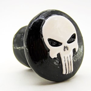The Punisher Furniture Knob - marvel superhero comic book video game decor compatible w/ cabinets closets cupboards dressers drawers & more