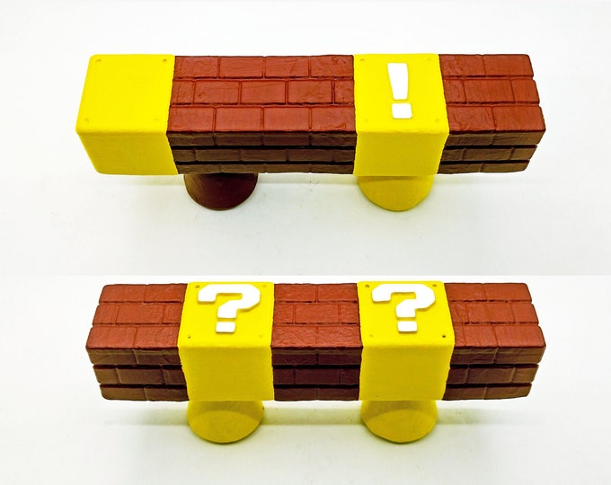 Featured listing image: Super Mario Brick / Yellow Block Pull Handle Drawer Pull - Nintendo Video Game Decor Super Mario Room Decor