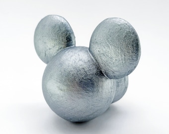 Mickey Mouse Ears Drawer Knob Cabinet Pull - Metallic Gold Silver Bronze Black White