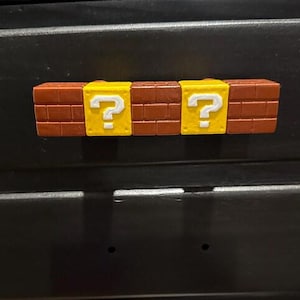 Super Mario Brick / Yellow Block Pull Handle Drawer Pull - Nintendo Video Game Decor Super Mario Room Decor