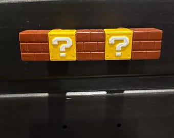 Super Mario Brick / Yellow Block Pull Handle Drawer Pull - Nintendo Video Game Decor Super Mario Room Decor