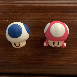 Toad Cabinet Pull Toadette Drawer Knob - Super Mario Decor / Nintendo Video Game Room Furniture Pull Knob
