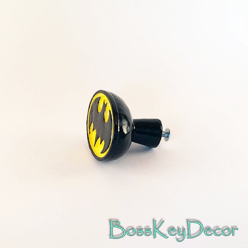 Batman Logo Drawer Knob Superhero Knob Batman Bathroom Etsy