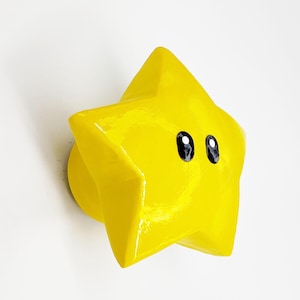 Super Mario Star Drawer Knobs | Nintendo Game Room | Cute Star Video Game Furniture Knobs