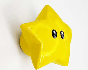 Super Mario Star Drawer Knobs | Nintendo Game Room | Cute Star Video Game Furniture Knobs