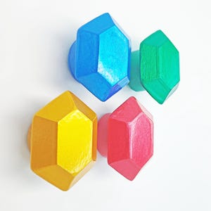 Rupee Furniture Knobs | Legend of Zelda Metallic Gemstone Drawer Knobs Cabinet Pulls | Nintendo Video Game Decor