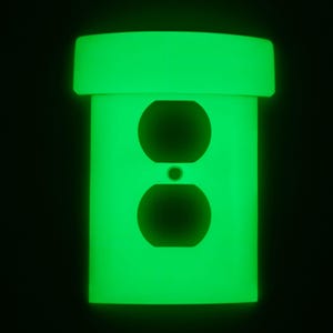 Mario Warp Pipe Wall Cover Plate | Glow in Dark Resin Cast Light Switch Cover Power Outlet Single Rocker Nintendo video game decor