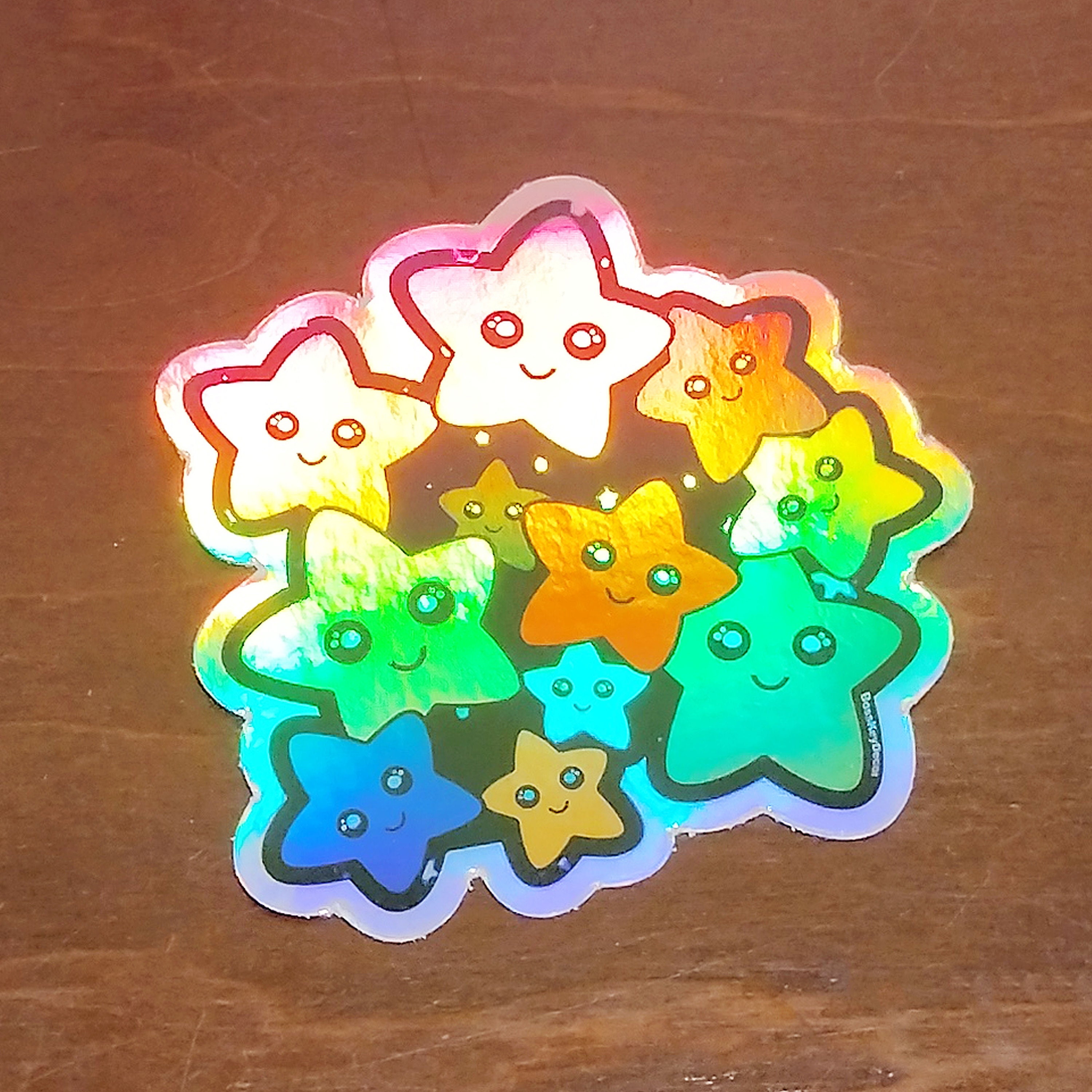 Colorful Cute Stars Sticker Holographic Vinyl 3x3 Inch - Etsy