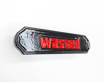 Wasted Horizontal Pull Handle | Grand Theft Auto Inspired Cabinet Hardware | Black & Red