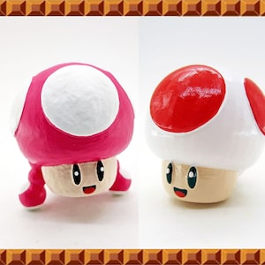Toad Cabinet Pull Toadette Drawer Knob - Super Mario Decor / Nintendo Video Game Room Furniture Pull Knob