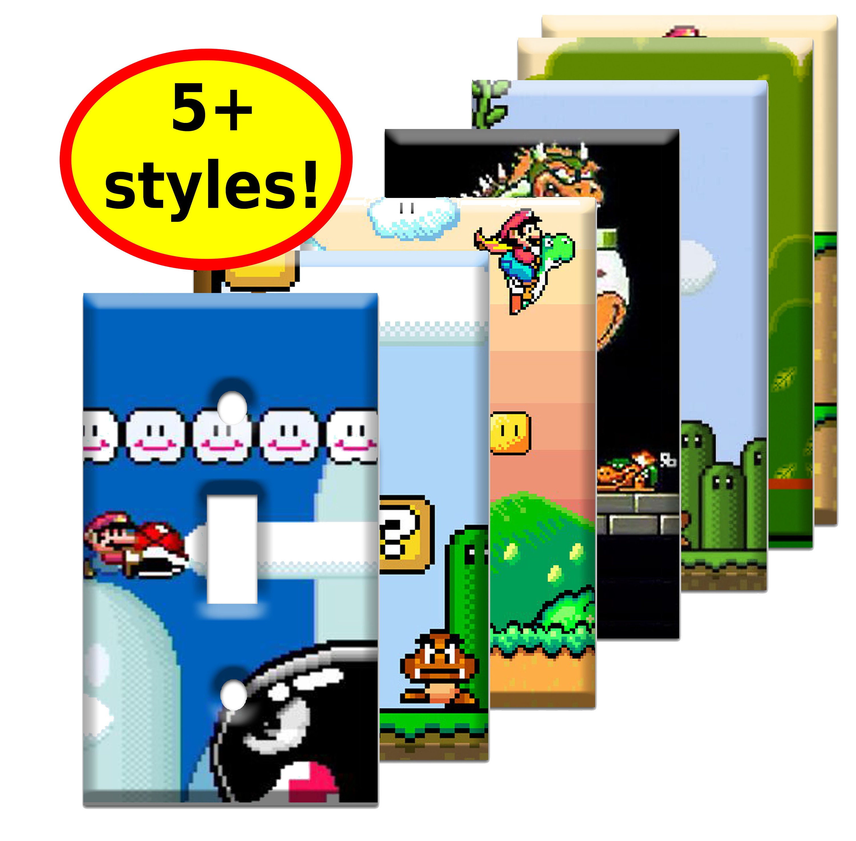 Super Mario World Single Light Switch Plate Covers Super