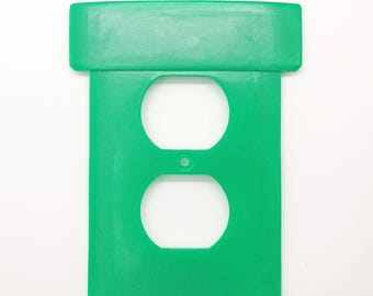 Mario Warp Pipe Wall Cover Plate | Glow in Dark Resin Cast Light Switch Cover Power Outlet Single Rocker Nintendo video game decor