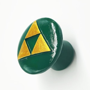 Legend of Zelda TriForce Furniture Knobs - Tri Force nintendo video game decor compatible w/ cabinets closets cupboards dressers drawers