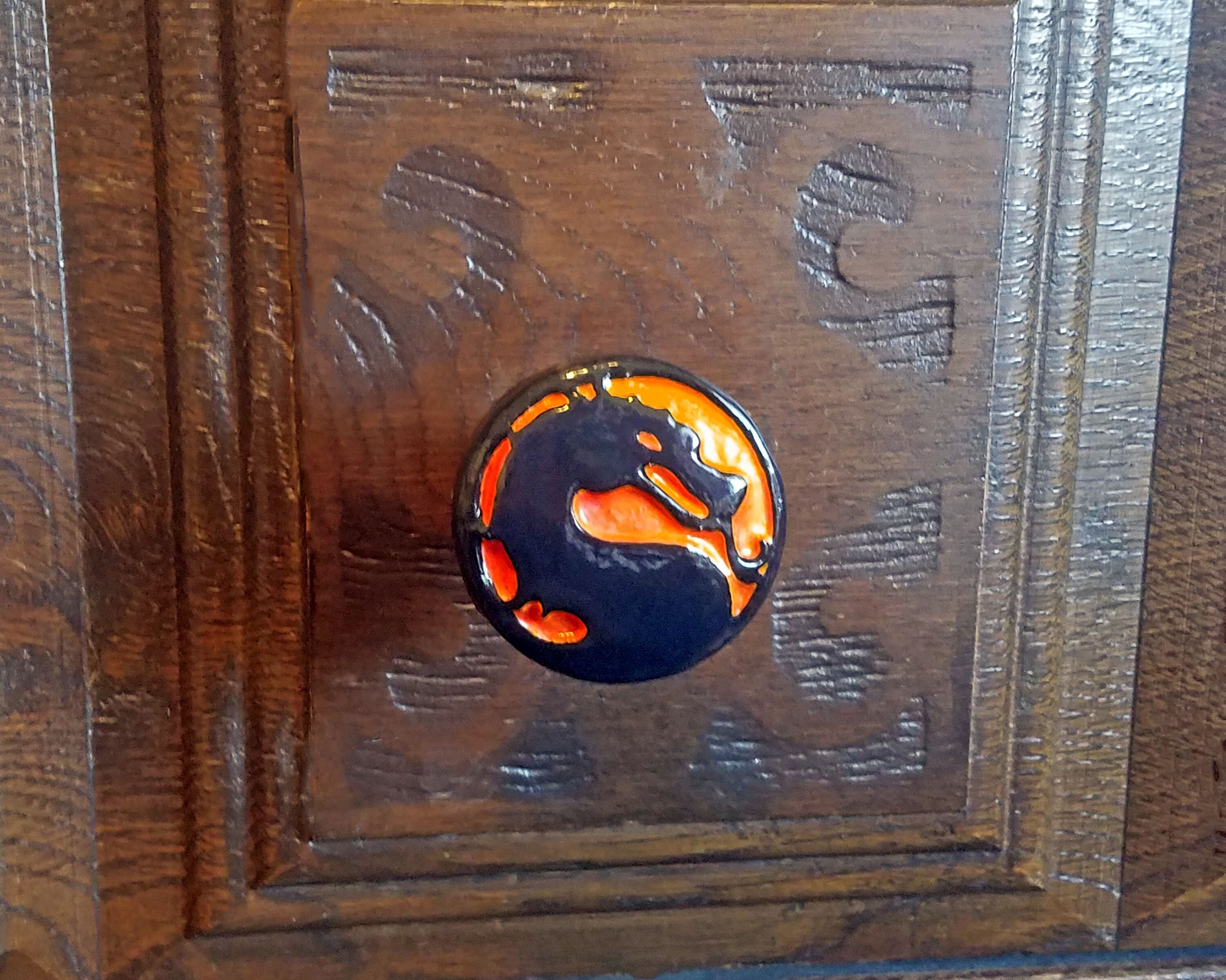Mortal Kombat Logo Drawer Pull Mk Arcade Cabinet Knob