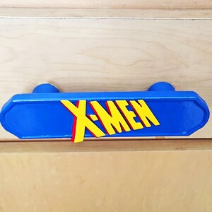 X-Men ladeknop | Marvel superhelden kastbeslag | Dressoirknop voor stripboekfans | Blauwgele X-Men logo ladeknop