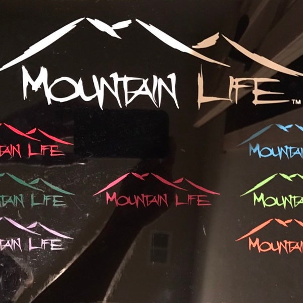 Small mountain life window decals