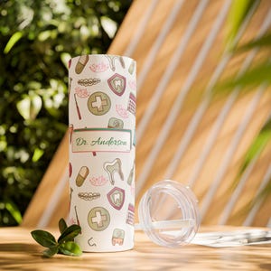 Dental-Personalized-Skinny Tumbler with Straw, 20oz