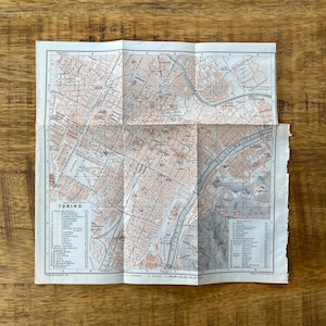 Gravura vintage da cidade de Turim, 1907. Guia de viagem antigo e vintage. Ilustração geográfica e arte de parede.