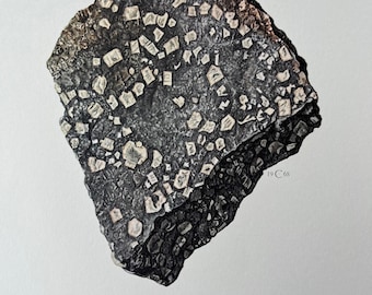Nepheline Mineral Print: Antique 1960s Geology Gemstone Lithograph Poster