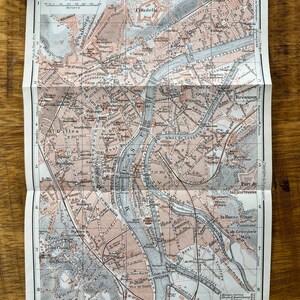 1910 Vintage LIEGE BELGIUM city print. Antique and vintage travel guide . Geography illustration and wallart