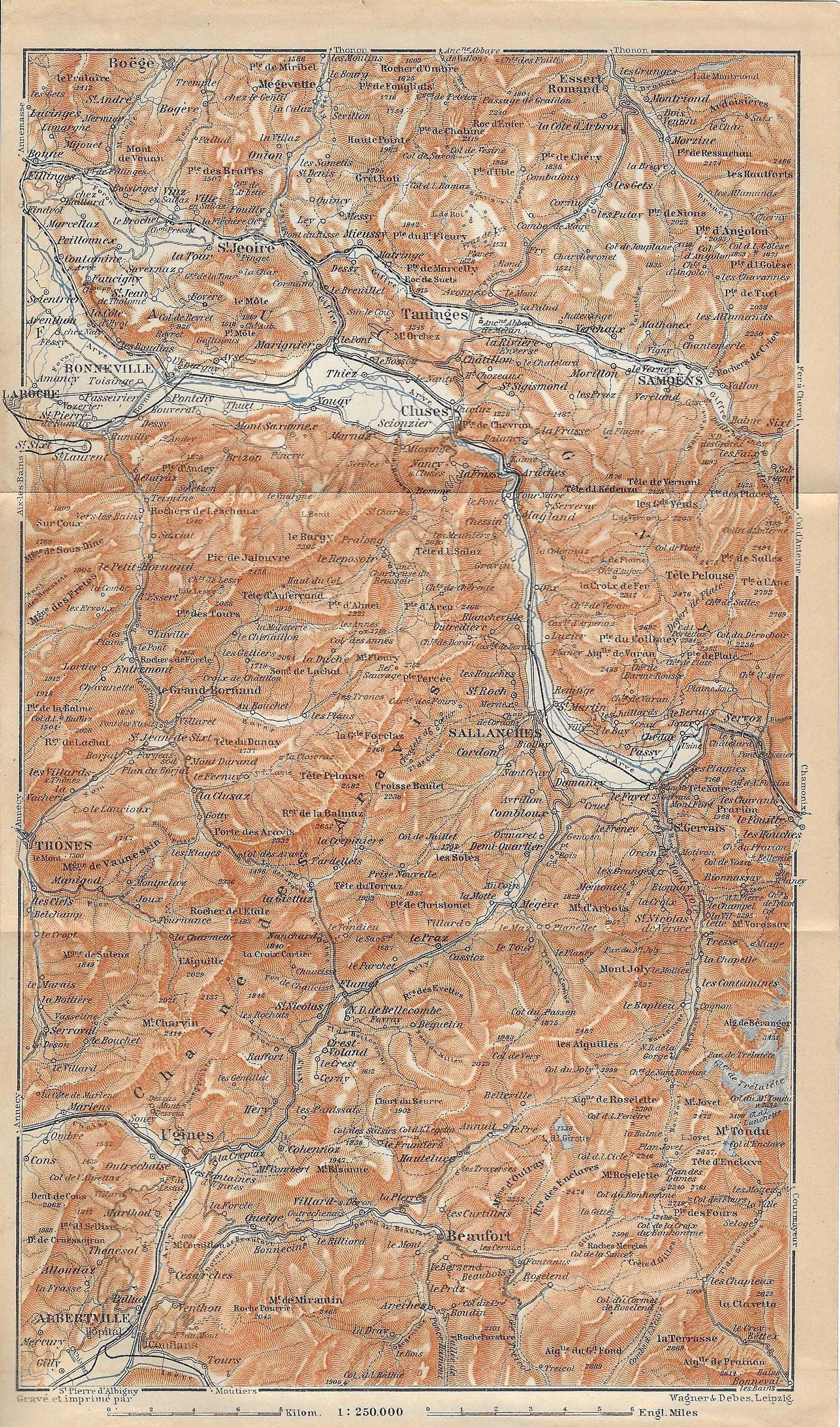 Vintage Travel Guide Print From Chain Des Aravis Mountain Map 1906 - Etsy