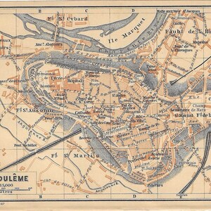 Vintage reisgidsafdruk ANGOULEME FRANKRIJK uit 1907