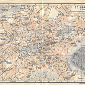 Vintage reisgidsprint EDINBURGH SCHOTLAND uit 1906