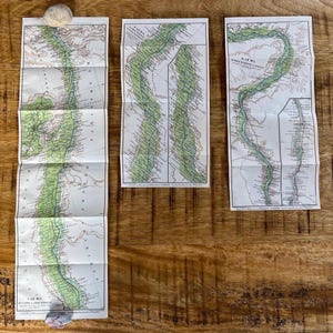 3 x impressões de guias de viagem vintage do rio Nilo, Egito, de 1928