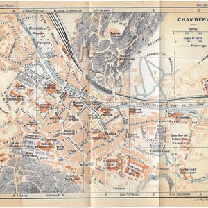 Vintage reisgids print CHAMBERY FRANCE uit 1925