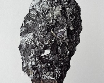 Anglesite Mineral Print: Antique 1960s Geology Gemstone Lithograph Poster